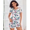 Ekouaer Womens Pajama Sets Short Sleeve Pajamas for Women Sets Soft Lounge Sets Casual V Neck Sleepwear PJS(Hawaiian Floral)