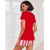 Ekouaer Womens Pajama Sets Short Sleeve Pajamas for Women Sets Soft Lounge Sets Casual V Neck Sleepwear PJS(Red White Stripe)