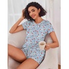 Ekouaer Womens Pajama Sets Short Sleeve Pajamas for Women Sets Soft Lounge Sets Casual V Neck Sleepwear PJS(Rose)