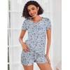 Ekouaer Womens Pajama Sets Short Sleeve Pajamas for Women Sets Soft Lounge Sets Casual V Neck Sleepwear PJS(Rose)