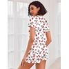 Ekouaer Womens Pajama Sets Short Sleeve Pajamas for Women Sets Soft Lounge Sets Casual V Neck Sleepwear PJS(Strawberry)