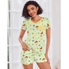 Ekouaer Womens Pajama Sets Short Sleeve Pajamas for Women Sets Soft Lounge Sets Casual V Neck Sleepwear PJS(Summer Fruit)