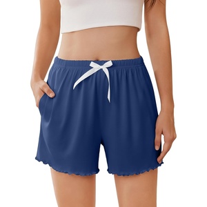Ekouaer 2 Pack Womens Pajama Shorts 2026 Summer Casual Lounge Sleep Short Ruffle Soft Comfy Pj Bottoms with Pockets(Navy)