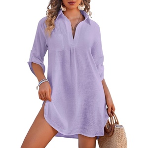 Ekouaer Swimsuit Coverup for Women Bathing Suit Cover Up 2026 Summer Beach Vacation Outfits(Light Purple)