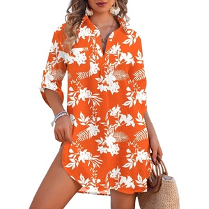 Ekouaer Swimsuit Coverup for Women Bathing Suit Cover Up 2026 Summer Beach Vacation Outfits(White Flower)