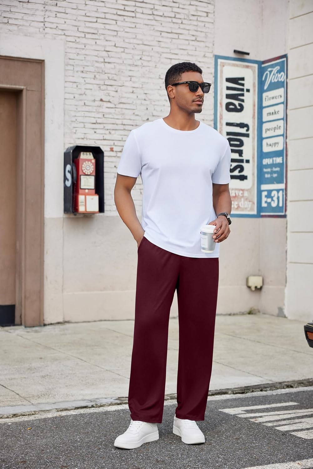 image:imageEkouaer Mens Pajama Pants Plaid Lounge Pants Soft Pj Bottoms with Pockets Mens Plaid Pajama PantsMens Pj Pants with Pockets amp DrawstringLong Lounge PantsChristmas Pj BottomsUnisex Pajama BottomsDark Red