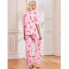 Ekouaer 2 Pack Womens Pajama Sets Short Sleeve Tops and Long Pants Casual Comfy Pjs Lounge Set with Pockets,S-XXL(Pink Bow/Blue Bow)