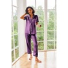 Ekouaer 2 Piece Satin Short Sleeve Pajamas Set Button Down Sleepwear | Soft Pjs Set Classic Loungewear for Wedding, Party, Home, Daily Wear, Date Nights(Purple Wine)