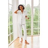 Ekouaer 2 Piece Satin Short Sleeve Pajamas Set Button Down Sleepwear | Soft Pjs Set Classic Loungewear for Wedding, Party, Home, Daily Wear, Date Nights(White)