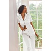 Ekouaer 2 Piece Satin Short Sleeve Pajamas Set Button Down Sleepwear | Soft Pjs Set Classic Loungewear for Wedding, Party, Home, Daily Wear, Date Nights(White)