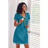 Ekouaer 3 Pack Nightgowns for Women Short Sleeve Sleep Shirt Soft Sleepwear | T shirt Nightgown V Neck Nightshirts Soft Sleepwear Dress Ladies Pajama Dress Plus Size Sleeping Gown Comfy Nightdress(Black/Blue Green/Cherry Blossoms)