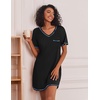 Ekouaer 3 Pack Nightgowns for Women Short Sleeve Sleep Shirt Soft Sleepwear | T shirt Nightgown V Neck Nightshirts Soft Sleepwear Dress Ladies Pajama Dress Plus Size Sleeping Gown Comfy Nightdress(Black/Grey/Navy Blue)
