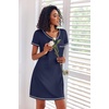 Ekouaer 3 Pack Nightgowns for Women Short Sleeve Sleep Shirt Soft Sleepwear | T shirt Nightgown V Neck Nightshirts Soft Sleepwear Dress Ladies Pajama Dress Plus Size Sleeping Gown Comfy Nightdress(Black/Navy Blue/Butterfly)