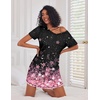 Ekouaer 3 Pack Nightgowns for Women Short Sleeve Sleep Shirt Soft Sleepwear | T shirt Nightgown V Neck Nightshirts Soft Sleepwear Dress Ladies Pajama Dress Plus Size Sleeping Gown Comfy Nightdress(Black/Cherry Blossoms/Floral Green)