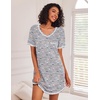 Ekouaer 3 Pack Nightgowns for Women Short Sleeve Sleep Shirt Soft Sleepwear | T shirt Nightgown V Neck Nightshirts Soft Sleepwear Dress Ladies Pajama Dress Plus Size Sleeping Gown Comfy Nightdress(Coffee Cup/Blue Print/Purple Stars)