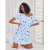 Ekouaer 3 Pack Nightgowns for Women Short Sleeve Sleep Shirt Soft Sleepwear | T shirt Nightgown V Neck Nightshirts Soft Sleepwear Dress Ladies Pajama Dress Plus Size Sleeping Gown Comfy Nightdress(Little Daisy/Blue Stars/Pink Stripes)