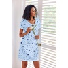 Ekouaer 3 Pack Nightgowns for Women Short Sleeve Sleep Shirt Soft Sleepwear | T shirt Nightgown V Neck Nightshirts Soft Sleepwear Dress Ladies Pajama Dress Plus Size Sleeping Gown Comfy Nightdress(Little Daisy/Blue Stars/Pink Stripes)