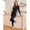 Ekouaer 3 Sets Thermal Underwear for Women Long Johns Long Sleeve Base Layer for Cold Weather S-XXL(Black/Black/Grey)