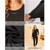 Ekouaer 3 Sets Thermal Underwear for Women Long Johns Long Sleeve Base Layer for Cold Weather S-XXL(Black/Grey/Christmas)
