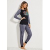 Ekouaer Christmas Pajamas for Women Cute Print Long Sleeve Pj Lounge Set | Soft Womens Christmas Pjs,Joggers Long Pants Sleepwear,2 Piece loungewear for Xmas,Holiday,Fall and Winter(Pat9_green Plaid Snowflake)