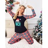 Ekouaer Christmas Pajamas for Women Cute Print Long Sleeve Pj Lounge Set | Soft Womens Christmas Pjs,Joggers Long Pants Sleepwear,2 Piece loungewear for Xmas,Holiday,Fall and Winter(Pat11_red Ho)
