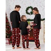 Ekouaer Family Christmas Pajamas Matching Sets Soft Long Sleeve for Womens Mens Kids Pjs Family Sleepwear Holiday Lounge Sets(Black Cartoon Elk)
