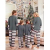 Ekouaer Family Christmas Pajamas Matching Sets Soft Long Sleeve for Womens Mens Kids Pjs Family Sleepwear Holiday Lounge Sets(Gray- White Snowman)