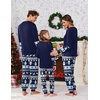 Ekouaer Family Christmas Pajamas Matching Sets Soft Long Sleeve for Womens Mens Kids Pjs Family Sleepwear Holiday Lounge Sets(Navy Blue)