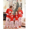 Ekouaer Family Christmas Pajamas Matching Sets Soft Long Sleeve for Womens Mens Kids Pjs Family Sleepwear Holiday Lounge Sets(Red- White Elk)
