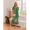 Ekouaer Long Nightgowns for Women 3 Pack Plus Size Short Sleeve House Dress | Ladies Night Gown V Neck Lounge Dress Plus Size Sleep Shirts Full Length Night Shirts Floral Moo Moos Soft Pajama Dress(Black/Black Pink Floral/Green Floral)