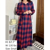 Ekouaer Long Nightgowns for Women Long Sleeve House Dress with Pockets | Warm Fabric,V Neck with 3 Buttons,Color Block Raglan Sleeve,Full Length Night Gown,Nightshirt for Thanksgiving,Christmas(Blue & Black Plaid)