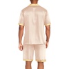 Ekouaer Men Silk Pajamas Set 2 Pieces Satin Pj Button Down Loungewear Sets | Shirt and Shorts,Sleepwear,Drawstring,Pockets,Short Sleeve,Matching Set,Breathable,Soft,Men’s Gift for Birthday,Summer,Fall(Champagne)