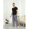 Ekouaer Men’s Pajama Pants Plaid Lounge Pants Soft Pj Bottoms with Pockets | Mens Plaid Pajama Pants,Mens Pj Pants with Pockets & Drawstring,Long Lounge Pants,Christmas Pj Bottoms,Unisex Pajama Bottoms(Black and Grey Plaid)