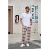 Ekouaer Men’s Pajama Pants Plaid Lounge Pants Soft Pj Bottoms with Pockets | Mens Plaid Pajama Pants,Mens Pj Pants with Pockets & Drawstring,Long Lounge Pants,Christmas Pj Bottoms,Unisex Pajama Bottoms(Brown and White Plaid)