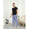 Ekouaer Men’s Pajama Pants Plaid Lounge Pants Soft Pj Bottoms with Pockets | Mens Plaid Pajama Pants,Mens Pj Pants with Pockets & Drawstring,Long Lounge Pants,Christmas Pj Bottoms,Unisex Pajama Bottoms(Blue and White Plaid)