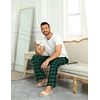 Ekouaer Men’s Pajama Pants Plaid Lounge Pants Soft Pj Bottoms with Pockets | Mens Plaid Pajama Pants,Mens Pj Pants with Pockets & Drawstring,Long Lounge Pants,Christmas Pj Bottoms,Unisex Pajama Bottoms(Green and Black Plaid)