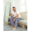 Ekouaer Men’s Pajama Pants Plaid Lounge Pants Soft Pj Bottoms with Pockets | Mens Plaid Pajama Pants,Mens Pj Pants with Pockets & Drawstring,Long Lounge Pants,Christmas Pj Bottoms,Unisex Pajama Bottoms(Blue and White Plaid)