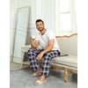 Ekouaer Men’s Pajama Pants Plaid Lounge Pants Soft Pj Bottoms with Pockets | Mens Plaid Pajama Pants,Mens Pj Pants with Pockets & Drawstring,Long Lounge Pants,Christmas Pj Bottoms,Unisex Pajama Bottoms(Black and Grey Plaid)