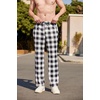Ekouaer Men’s Pajama Pants Plaid Lounge Pants Soft Pj Bottoms with Pockets | Mens Plaid Pajama Pants,Mens Pj Pants with Pockets & Drawstring,Long Lounge Pants,Christmas Pj Bottoms,Unisex Pajama Bottoms(Black and White Plaid)