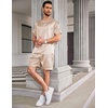 Ekouaer Mens Pajamas Set 2 Piece Silk Pjs Sets Button Down Loungewear | Satin Sleepwear, Summer Fall Homewear, Short Sleeve Tops and Shorts with Pockets(Champagne)