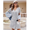 Ekouaer Nightgowns for Women 2 Pack Night Gowns Button Down Sleep Shirts | Soft Fabric,2 Pack Night Shirts,Short Sleeve Pajama Dress,Labor and Delivery Gown,Perfect for Sleep,Postpartum,Nursing(Black/Light Grey)