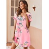 Ekouaer Nightgowns for Women 2 Pack Night Gowns Button Down Sleep Shirts | Soft Fabric,2 Pack Night Shirts,Short Sleeve Pajama Dress,Labor and Delivery Gown,Perfect for Sleep,Postpartum,Nursing(Blue Green/Pink Floral)