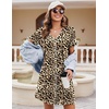 Ekouaer Nightgowns for Women 2 Pack Night Gowns Button Down Sleep Shirts | Soft Fabric,2 Pack Night Shirts,Short Sleeve Pajama Dress,Labor and Delivery Gown,Perfect for Sleep,Postpartum,Nursing(Black/Leopard)