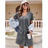 Ekouaer Nightgowns for Women 2 Pack Night Gowns Button Down Sleep Shirts | Soft Fabric,2 Pack Night Shirts,Short Sleeve Pajama Dress,Labor and Delivery Gown,Perfect for Sleep,Postpartum,Nursing(Grey/Blue Star)