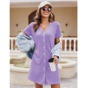 Ekouaer Nightgowns for Women 2 Pack Night Gowns Button Down Sleep Shirts | Soft Fabric,2 Pack Night Shirts,Short Sleeve Pajama Dress,Labor and Delivery Gown,Perfect for Sleep,Postpartum,Nursing(Black/Lilac)