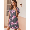 Ekouaer Nightgowns for Women 2 Pack Night Gowns Button Down Sleep Shirts | Soft Fabric,2 Pack Night Shirts,Short Sleeve Pajama Dress,Labor and Delivery Gown,Perfect for Sleep,Postpartum,Nursing(Black/Grey Floral)