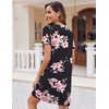 Ekouaer Nightgowns for Women 2 Pack Night Gowns Button Down Sleep Shirts | Soft Fabric,2 Pack Night Shirts,Short Sleeve Pajama Dress,Labor and Delivery Gown,Perfect for Sleep,Postpartum,Nursing(Navy/Black Floral)