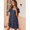 Ekouaer Nightgowns for Women 2 Pack Night Gowns Button Down Sleep Shirts | Soft Fabric,2 Pack Night Shirts,Short Sleeve Pajama Dress,Labor and Delivery Gown,Perfect for Sleep,Postpartum,Nursing(Grey Floral/Blue Star)