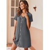 Ekouaer Nightgowns for Women 2 Pack Night Gowns Button Down Sleep Shirts | Soft Fabric,2 Pack Night Shirts,Short Sleeve Pajama Dress,Labor and Delivery Gown,Perfect for Sleep,Postpartum,Nursing(Black/Grey)