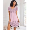 Ekouaer Nightgowns for Women Short Sleeve House Dress Pleated Night Gown | Soft Sleep Shirts V Neck Night Shirts Comfy Moo Moos Ladies Sleep Dress Plus Size Pajama Dress Gowns for Women Sleepwear(Pink Floral)